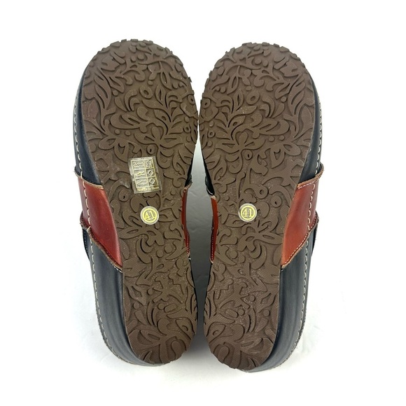L'artiste Spring Step Ridgeview Shoes 41 Leather Colorful Slip On Mules NEW - Picture 6 of 9